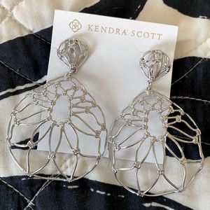 BRAND NEW Kendra Scott ‘Hallie’ Statement Earrings - Silver